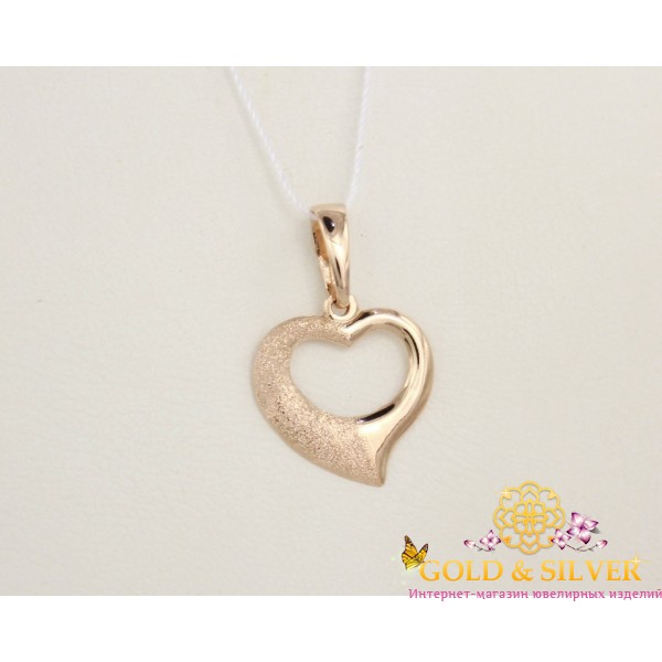 Жіночий золотий кулон "Серденько" з червоного золота, 0,59 грама 100302 , Gold & Silver Gold & Silver, Украина
